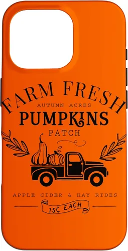 Vista 19 de Funda de otoño vintage para iPhone 14 Pro Farm Fresh Pumpkin