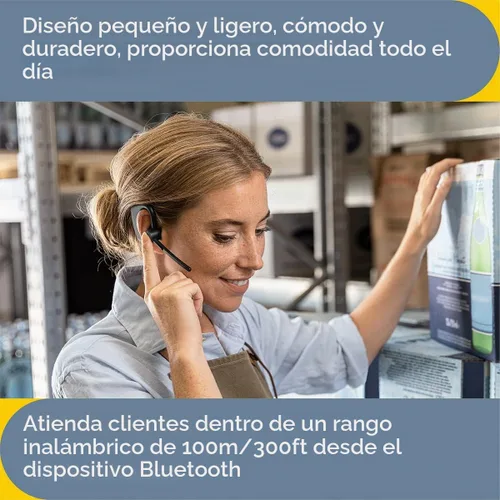 Vista 4 de Jabra Realiza 45 auriculares inalámbricos Bluetooth Push-to-Talk (PTT), micrófono con cancelación de ruido, funcionalidad Push-to-Talk, modo