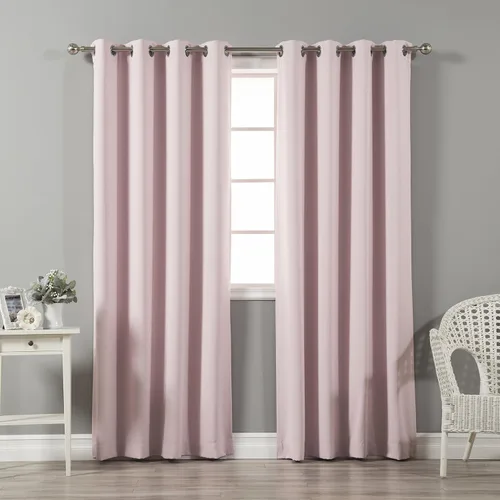 Vista 42 de Best Home Fashion Cortinas opacas con aislamiento térmico, ojales de acero inoxidable y níquel, color rosa bebé, 52 pulgadas de ancho x 63 pulgadas