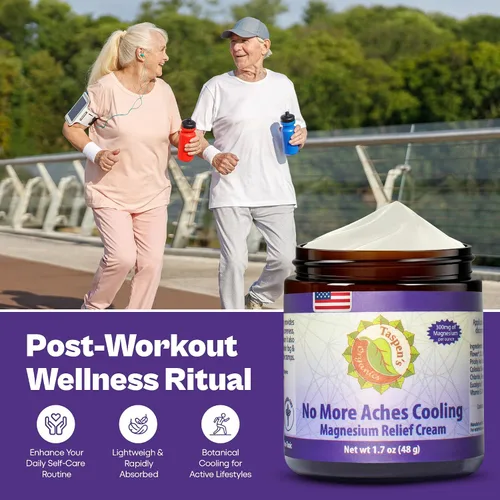 Vista 7 de Taspen's Organics Magnesium No More Aches Cooling Cream – Crema tópica de magnesio para alivio muscular, dolores musculares y recuperación después