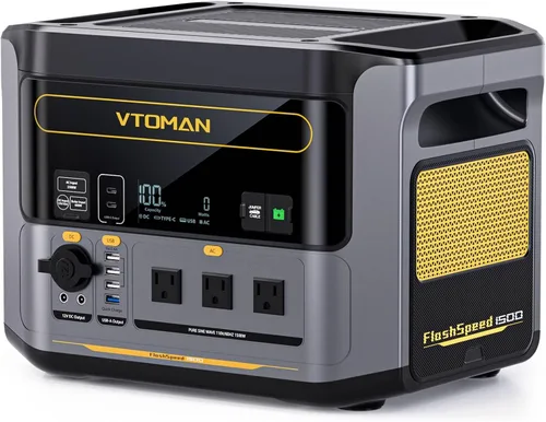 Vista 12 de VTOMAN FlashSpeed 300 Estación de energía portátil, batería LiFePO4 de 300 W 230 Wh con 3000 ciclos de vida, carga rápida PD USB-C de 100 W, 6