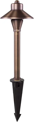 Vista 2 de VOLT Sombrero plano 12V latón mini luz de camino (pantalla de 5 pulgadas, 15 pulgadas de alto)