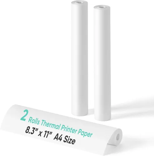 Vista 9 de Papel térmico plegable de 8.3 x 11 pulgadas, papel térmico continuo, compatible con impresora portátil Novodesk AZ5005, 50 hojas