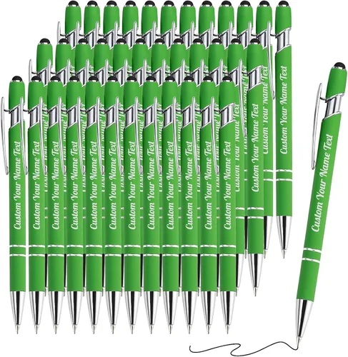 Vista 59 de 12 unidades de bolígrafos personalizados a granel con nombre grabado gratis, bolígrafos de bola personalizados con lápiz óptico, mensaje de texto