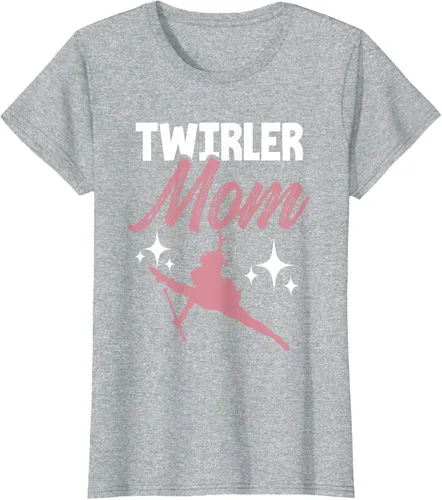 Vista 31 de Twirler Mom Baton Twirl Mother Majorette Twirling Camiseta, Negro, S