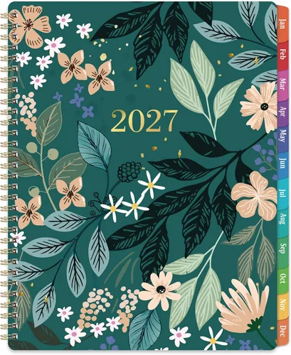 Vista 9 de Agenda 2027, semanal y mensual, enero a diciembre 2027, 8 x 10 pulgadas BLUR-NEGRO-BLANCO