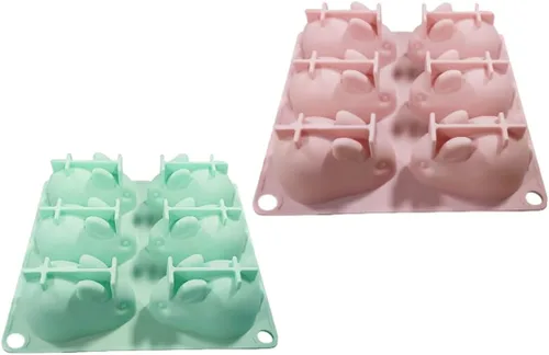 Vista 7 de Molde de chocolate de Pascua y dulces, molde de conejo de Pascua 3D de silicona para conejo, molde de chocolate para hornear para hacer pasteles