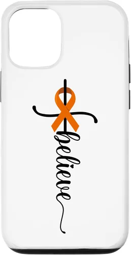 Vista 11 de iPhone 12 mini Believe Faith Survivor Warrior Orange Ribbon Estuche para cáncer de riñón