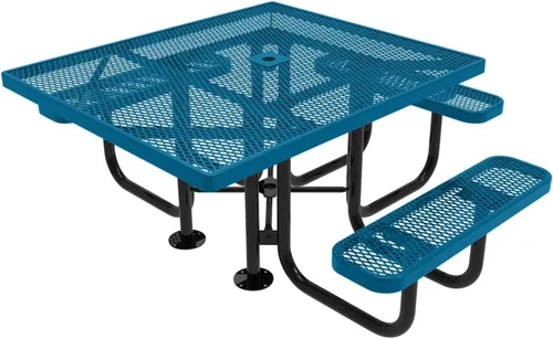 Vista 61 de COATEDOUTDOORFURNITURE Mesa de picnic cuadrada de 46 pulgadas, expandida, color negro