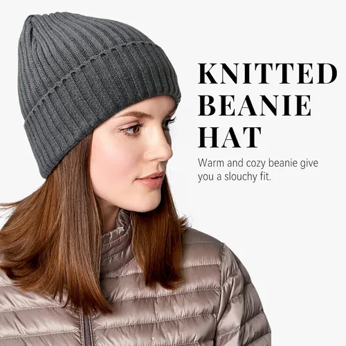 Vista 3 de OZERO Gorro de Punto de Invierno, Gorro Térmico Grueso de Forro Polar para Hombres y Mujeres