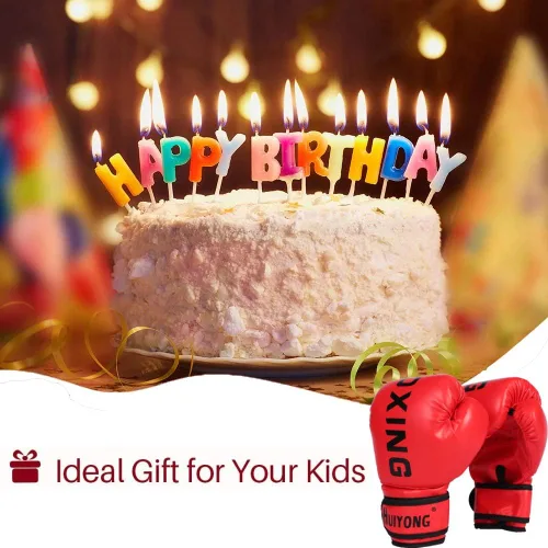 Vista 7 de Guantes de boxeo para niños HUINING, guantes de entrenamiento para niños, guantes de boxeo MMA, guantes de boxeo de poliuretano, con dibujos