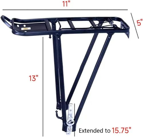 Vista 5 de Portaequipajes universal para bicicleta con abrazadera para marcos de 26 a 29 pulgadas