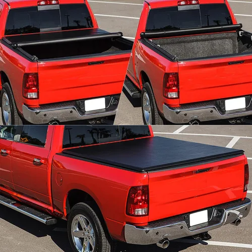 Vista 6 de DNA Motoring TTC-RU-033 - Cubierta enrollable de vinilo suave para plataforma de camioneta compatible con Silverado Sierra 1500 2500 3500 & HD
