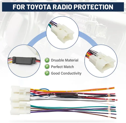 Vista 3 de RED WOLF Arnés de cableado de radio para automóvil, resistencias integradas, protege los vehículos, reemplazo de batería para Toyota Tundra