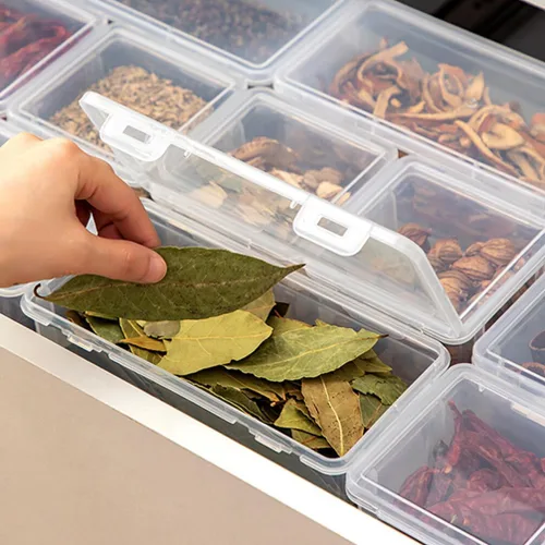 Vista 5 de Homoyoyo Contenedor hermético de almacenamiento de alimentos Caja de almacenamiento sellada para granos de harina de caramelo de frijoles de pasta