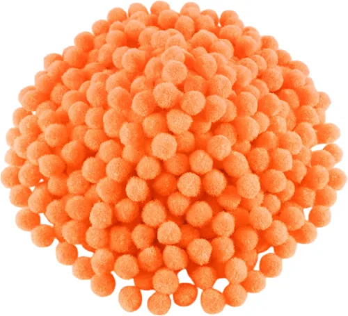 Vista 8 de Blulu 500 pompones de polipropileno de 0.5 pulgadas para hacer manualidades, pequeñas bolas de pompones para decoración de manualidades (beige)