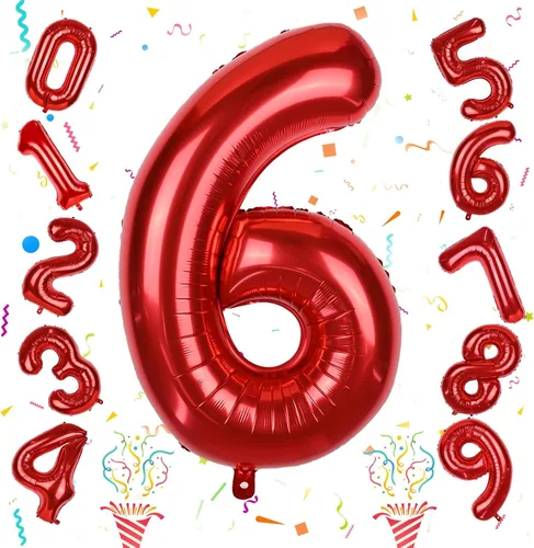 Vista 59 de Globos de Sirena Número 0 de 40 Pulgadas, Juego de Globos de Números Grandes Morado Verde Azulado Arcoíris 0-9, Globos de Números de Papel
