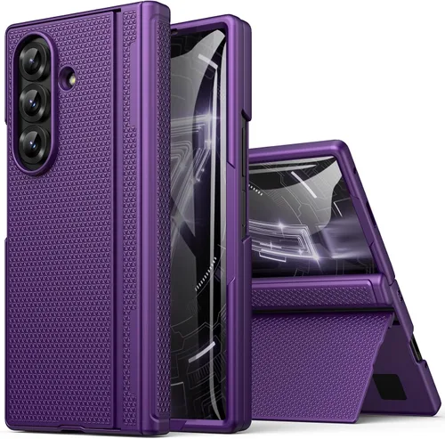 Vista 15 de BXYJY for Samsung Galaxy Z Fold 7 Case with Stand, Hinge Protection, Black