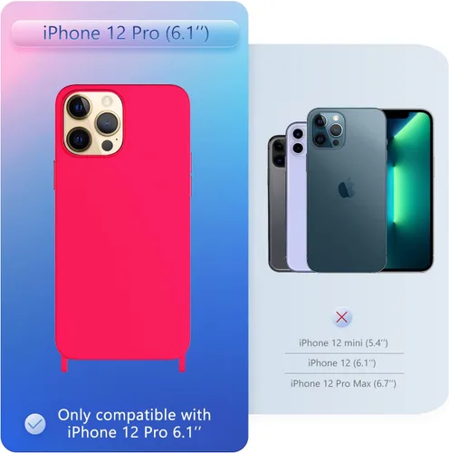 Vista 169 de Funda compatible con iPhone 8 Plus, iPhone 7 Plus/6 Plus/6S Plus con cordón, funda cruzada para iPhone con correa ajustable de silicona para iPhone