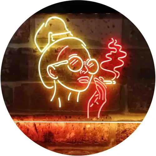 Vista 12 de ADVPRO Señal de neón LED de doble color rojo y azul para fumar mujer mala perra cueva cobertizo cueva st6s43-i3869-rb