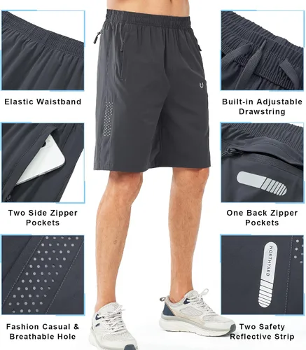 Vista 5 de NORTHYARD - Pantalones cortos deportivos para correr para hombres, ligeros, de secado rápido, 7, 5 o 9 pulgadas, para senderismo, deportes, gimnasio