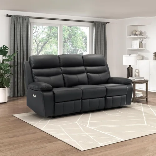 Vista 9 de Lexicon Silla Reclinable para Sala de Estar de Combinación de Cuero, Asientos para Cine en Casa, Sillón Reclinable Pegado a la Pared, Sillón Azul