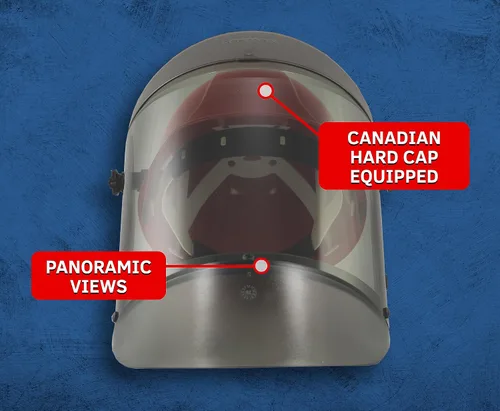 Vista 4 de Oberon Arc Flash - Protector facial y tapa dura canadiense, 12 Cal For electrical safety - Arc Rated Category 2 - Anti-Scratch/Fog Face Shield