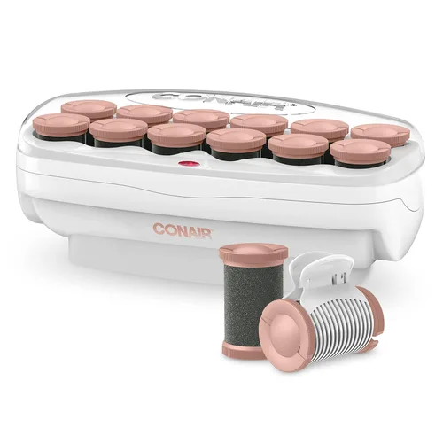 Vista 9 de Conair - Rulos calientes para cabello largo, mediano y corto, 12 rulos calientes Jumbo de 1 ½" con clips, rizadores para mujeres, volumen y rizos