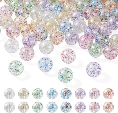 Vista 18 de Craftdady 30 cuentas acrílicas de 0.787 in de goma de mascar de color AB cuentas focales redondas gruesas de burbujas espaciadoras para bolígrafos