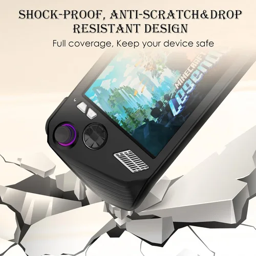 Vista 4 de IUHOZI 2 Pack TPU Transparent Case and Silicone Case for ASUS ROG Ally Handheld, ROG Ally Accessories Protective Cover and Joystick Protector