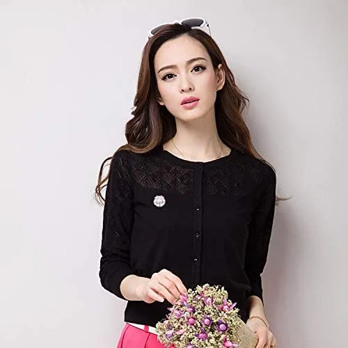 Vista 4 de Broche de esmalte de perlas de flores para mujer para joyería de mujer