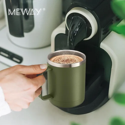 Vista 8 de MEWAY - Taza de café con asa, vaso térmico