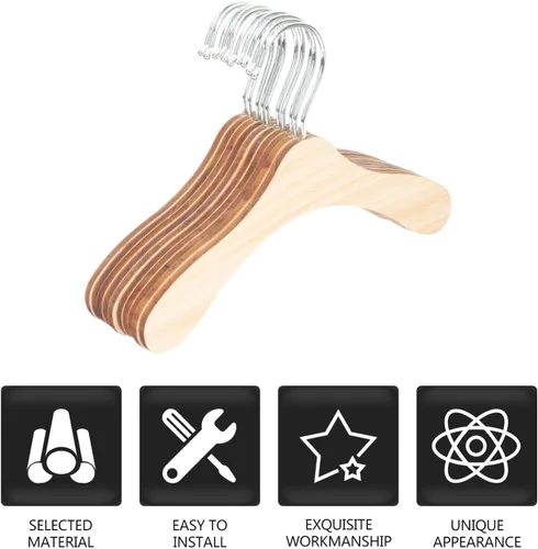 Vista 3 de Accesorios para gatos, perchas doradas, paquete de 10 perchas para ropa para perros, perchas de madera para disfraces de mascotas, perchas