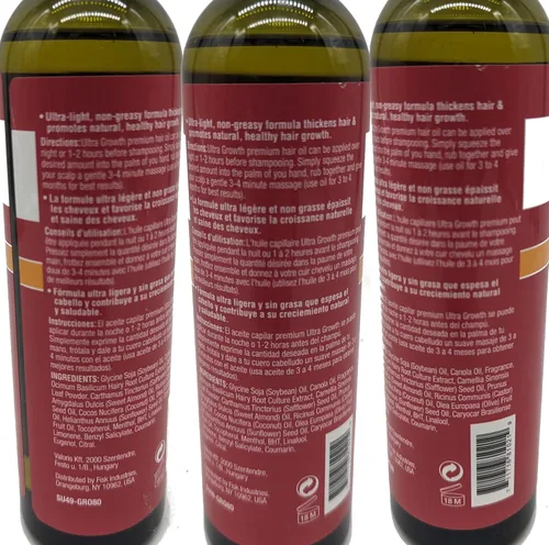 Vista 7 de Difeel Ultra Growth 3-PC Set: Champú 12 oz, Acondicionador 12 oz y Aceite para el Cabello 8 oz