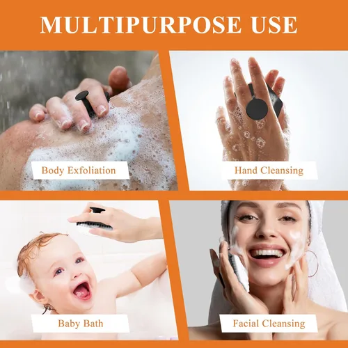 Vista 6 de VWMYQ Cepillo de limpieza facial de silicona para hombres, almohadilla exfoliante suave y masajeador, cepillo de limpieza facial de silicona