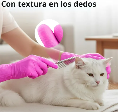 Vista 4 de SwiftGrip Guantes de nitrilo sin polvo, 3 mil, guantes de nitrilo desechables, sin látex, sin polvo, rosa/fucsia
