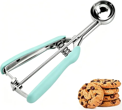 Vista 12 de JUNADAEL J Cuchara de galletas de 4 cucharadas, cucharadas de galletas de 2 onzas para hornear, cuchara para magdalenas para hornear, agarre cómodo