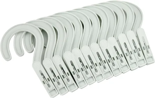 Vista 7 de Ganchos de lavandería para botas, ganchos de plástico para ropa, clips para baño, viajes, portátiles (multicolor, 12 unidades)
