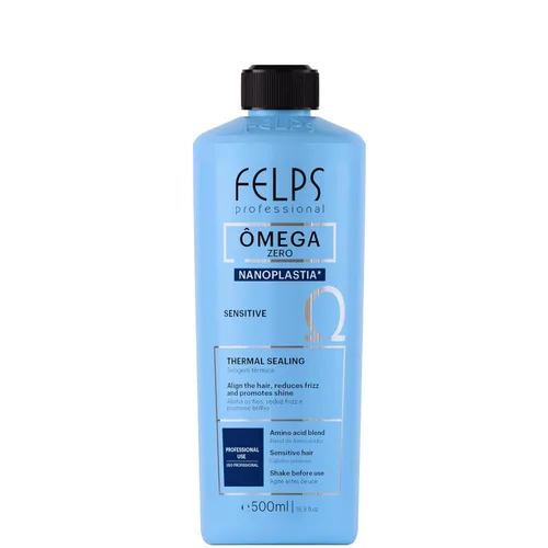 Vista 6 de Felps Professional Omega Sensitive - Nanoplastia única de sellado térmico, queratina brasileña, tratamiento alisador y alisador del cabello, sin