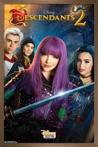 Vista 9 de Trends International Disney Descendants 2 - Póster de pared de una hoja, 14.725 x 22.375 pulgadas, versión enmarcada de madera de granero
