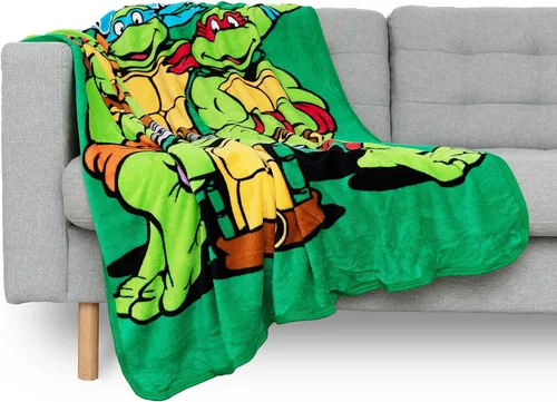Vista 6 de Northwest Manta Micro Raschel Teenage Mutant Ninja Turtles, 46 x 60 pulgadas, Cowabunga Dudes