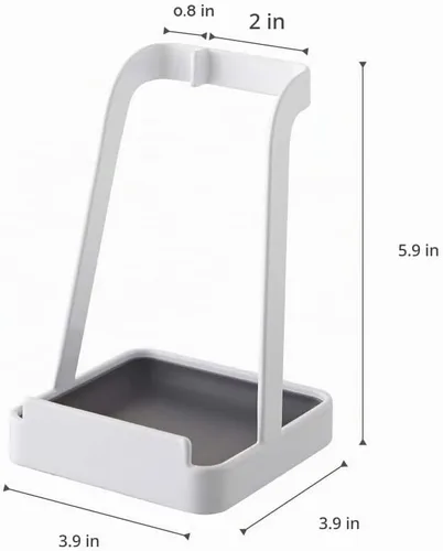 Vista 8 de Yamazaki Home Torre soporte para cucharones - Soporte para tapa para utensilios de cocina - Acero Blanco