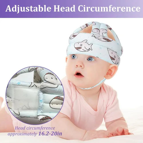 Vista 2 de Protector de Cabeza para Bebé Casco de Seguridad Ajustable para Niños Pequeños, Cojín Protector para la Cabeza Anticolisión con Cierre de Gancho