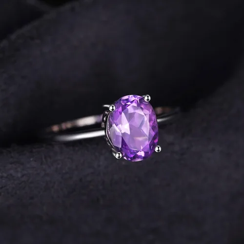 Vista 3 de JewelryPalace Anillos de compromiso solitarios de plata de ley 925 chapados en oro de 14 quilates con piedra natal de topacio azul citrino y piedras