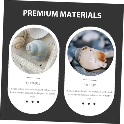 Vista 5 de Zerodeko Conchas de caracol para hornear Escargot, 5 unidades de conchas de cocina naturales gruesas
