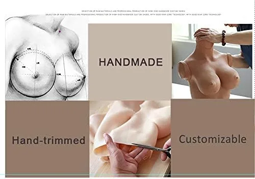 Vista 7 de Prótesis de mastectomía realista de silicona para mama para crossdresser transgénero drag queen cosplay