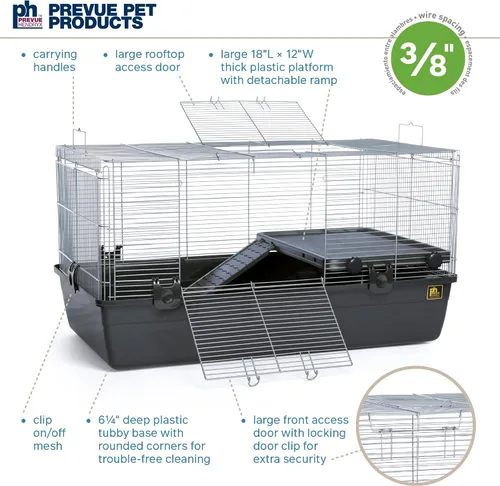 Vista 3 de Prevue Pet Products 528 Hogar Universal para Mascotas Pequeñas, Gris Oscuro
