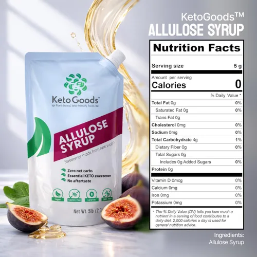 Vista 6 de Keto Goods Edulcorante de alulosa - Jarabe keto sin azúcar, cero calorías sin carbohidratos, alulosa líquida sin impacto glucémico, 16 onzas