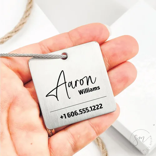 Vista 6 de Nombre Etiqueta de equipaje Nombre personalizado Número de teléfono Etiqueta de equipaje Nombre personalizado Viajero Regalo de viaje Etiqueta