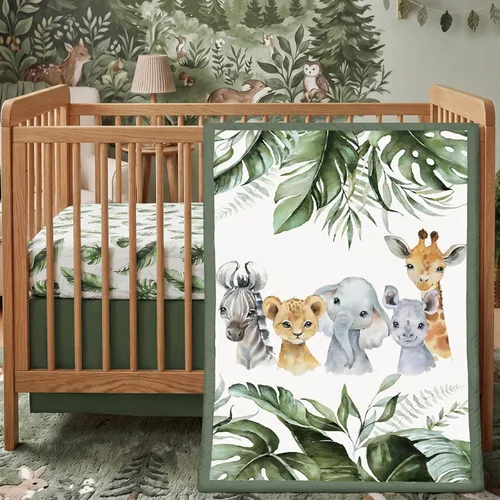Vista 14 de Hahafelt - Juego de ropa de cama para cuna de bebé, 3 piezas Verde